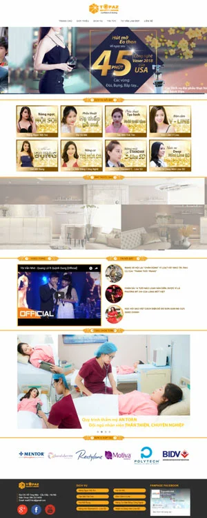 Mẫu giao diện website thẩm mỹ viện Topas