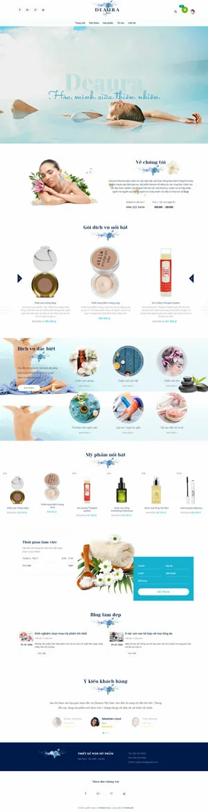 Mẫu giao diện website thẩm mỹ viện Deaura Spa