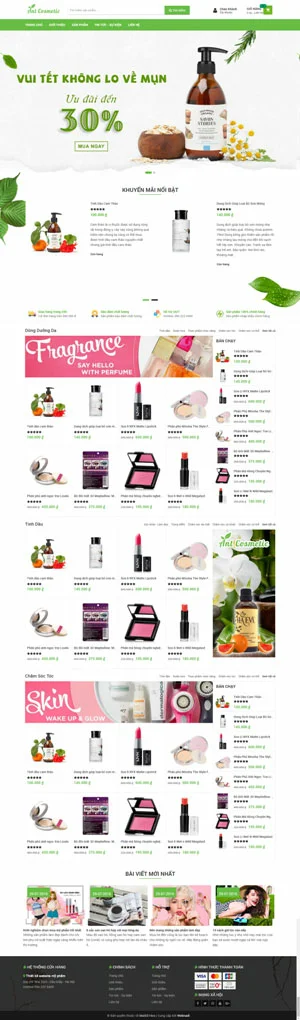 Mẫu giao diện website mỹ phẩm Ant Cosmetic