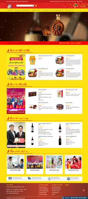 Mẫu giao diện website Quà tết công nhân