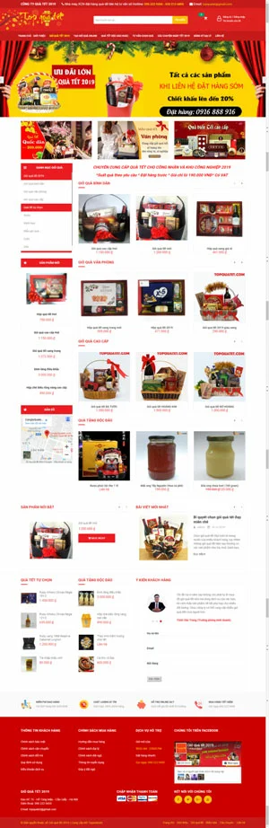 Mẫu giao diện website Top quà tết