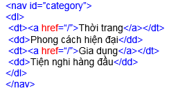 Ví dụ minh họa sử dụng thẻ dl