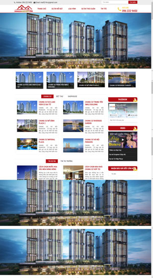 Mẫu giao diện website bất động sản Chung cư Hà Nội