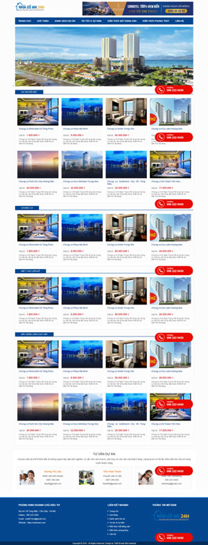 Mẫu giao diện website bất động sản Nhà Dĩ An 24h