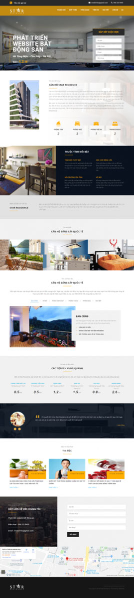 Mẫu giao diện website bất động sản Star Residence
