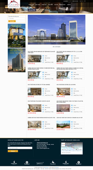 Mẫu giao diện website bất động sản Egaland