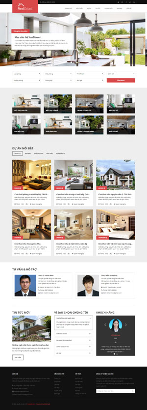 Mẫu giao diện website bất động sản Real Estate