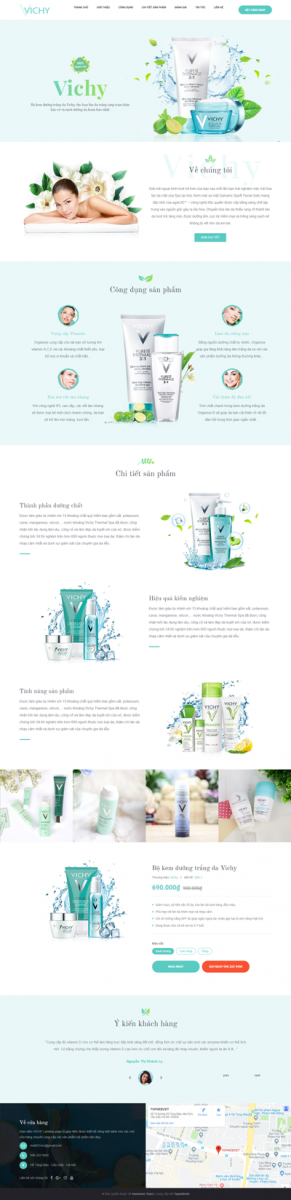 Mẫu trang web giới thiệu mỹ phẩm Vichy