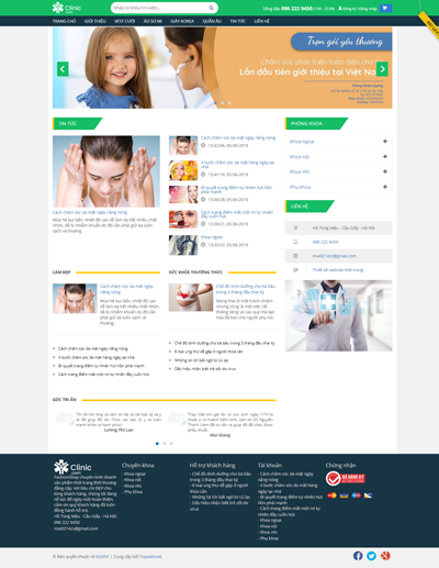 Mẫu website phòng bệnh đa khoa Clinic