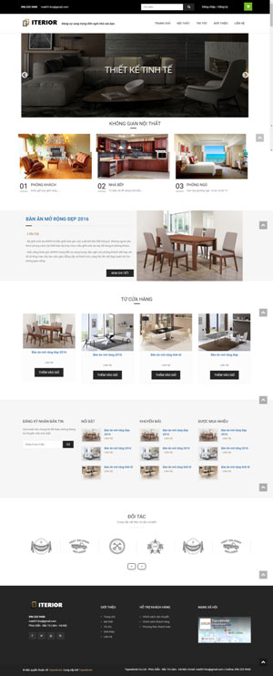 Mẫu giao diện website nội thất Iterior