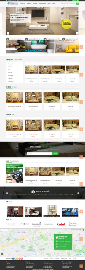 Mẫu giao diện website nội thất Megashop