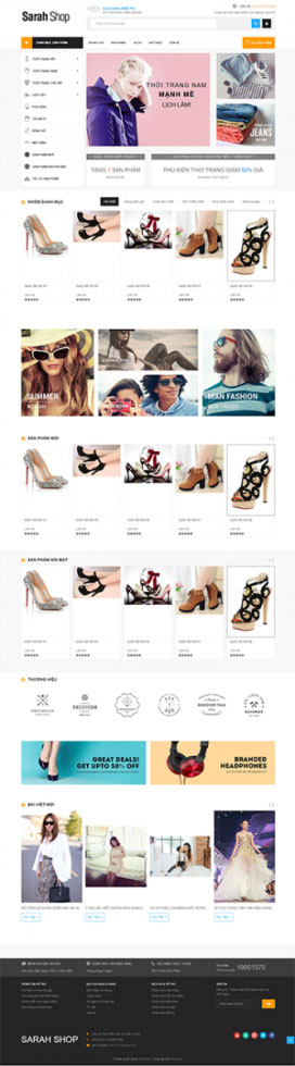 Mẫu giao diện website thời trang Sara Shop