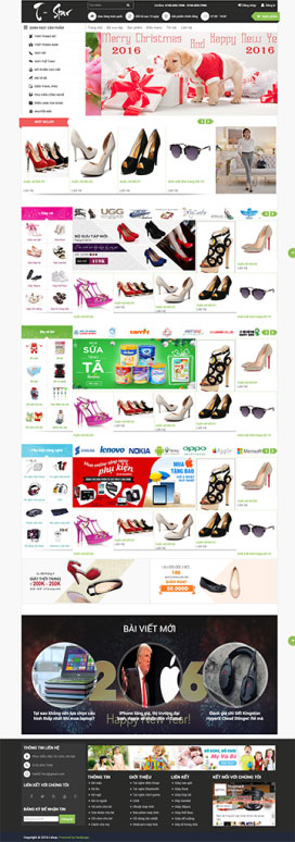Mẫu giao diện website thời trang T-Star