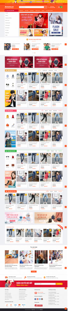 Mẫu giao diện website thời trang Amomo