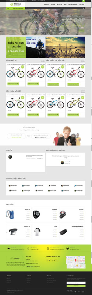 Mẫu giao diện website bán xe đạp Bycycle