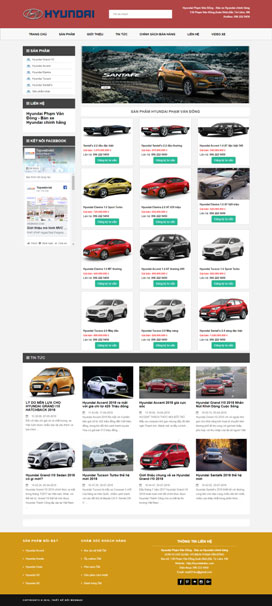 Mẫu giao diện website bán ô tô Hyundai Phạm Văn Đồng