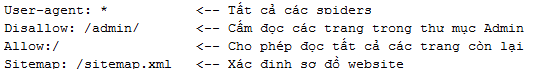 Cài đặt tập tin robots