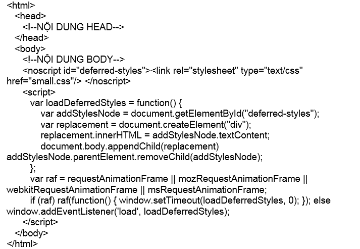 Tối ưu hóa CSS sử dụng Ajax